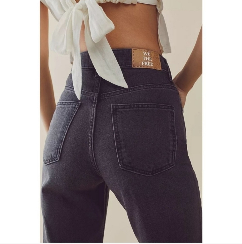 FREE PEOPLE Pacifica Straight Leg Jeans in Worn Black•Size 31•NWT - Picture 2 of 15